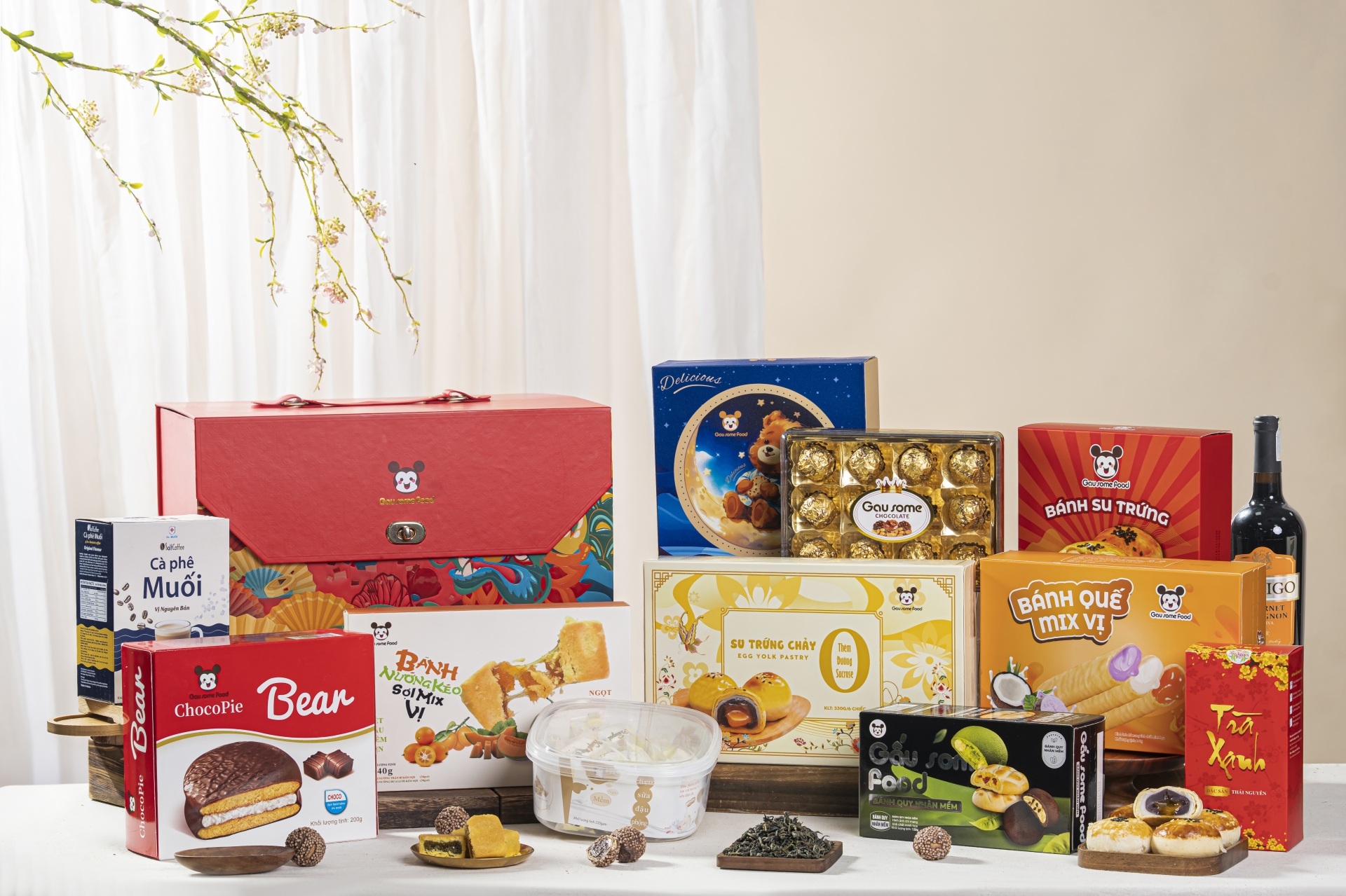 Hộp quà Tài Lộc - Hạnh Phúc (có rượu vang)